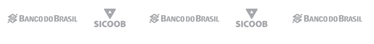 Bancos parceiros: Banco do Brasil, Sicoob
